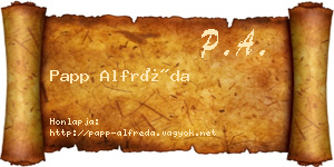 Papp Alfréda névjegykártya